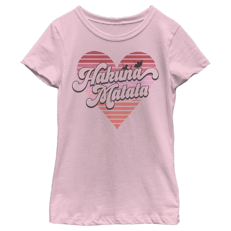 Girl's Lion King Hakuna Matata Stripe Heart T-Shirt