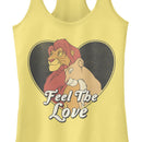 Junior's Lion King Simba and Nala Valentine Feel the Love Racerback Tank Top