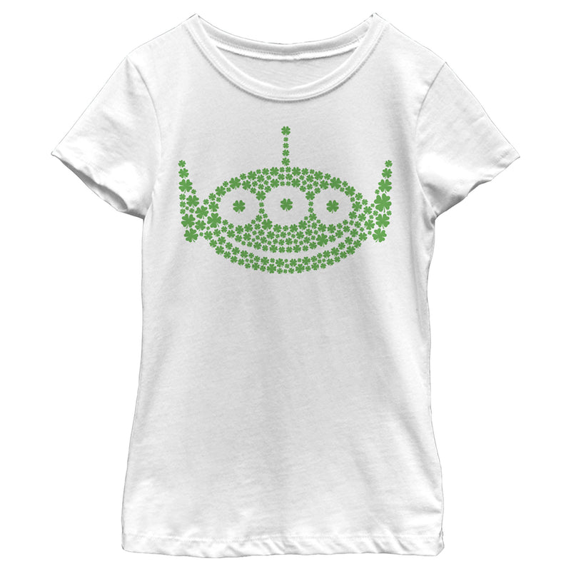 Girl's Toy Story St. Patrick's Day Little Green Men Shamrock Fill T-Shirt