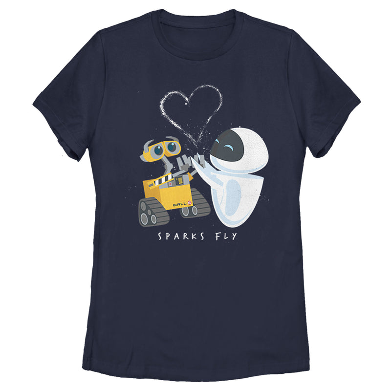 Women's Wall-E Valentine's Day EVE Sparks Fly T-Shirt