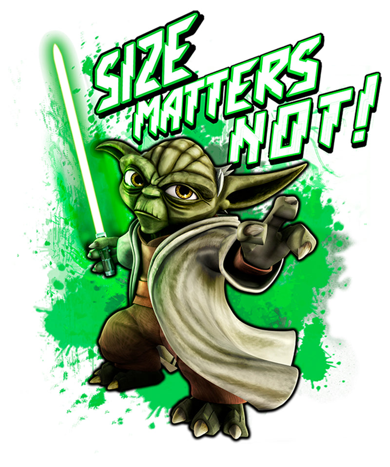 Men's Star Wars: The Clone Wars Clone Wars Yoda Size Matters Not Baseball Tee
