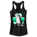 Junior's Star Wars St. Patrick's Day Porg and a Shamrock Racerback Tank Top