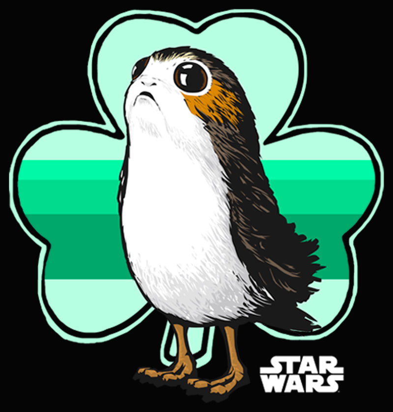 Junior's Star Wars St. Patrick's Day Porg and a Shamrock Racerback Tank Top