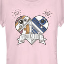 Junior's Star Wars The Force Awakens Valentine Cute Droid Heart T-Shirt