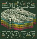 Junior's Star Wars: A New Hope Millennium Falcon Retro Rainbow Stack Festival Muscle Tee