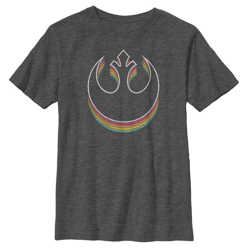Boy's Star Wars: A New Hope Distressed Rainbow Rebel Logo T-Shirt