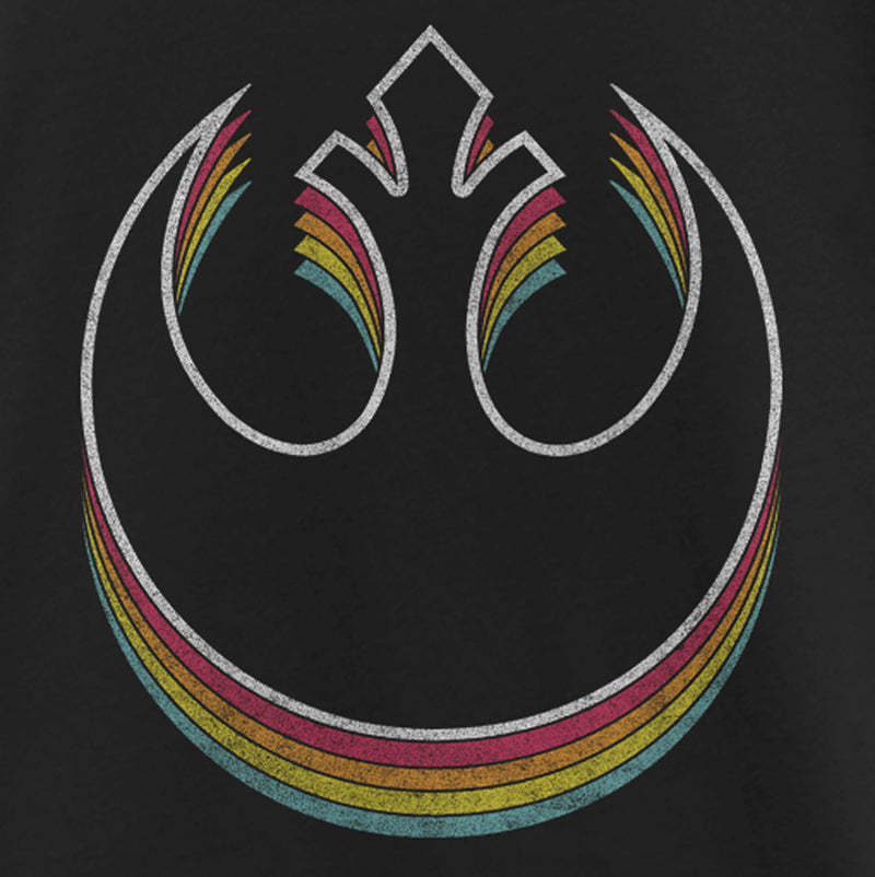 Girl's Star Wars: A New Hope Distressed Rainbow Rebel Logo T-Shirt