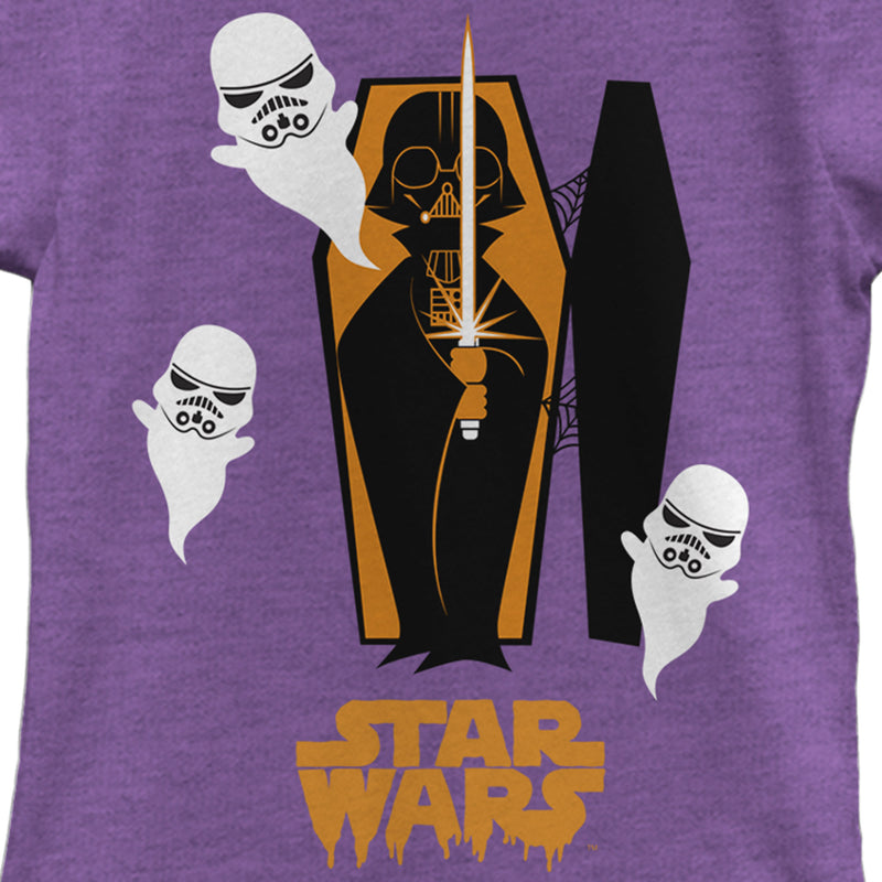 Girl's Star Wars: A New Hope Halloween Darth Vader Coffin T-Shirt