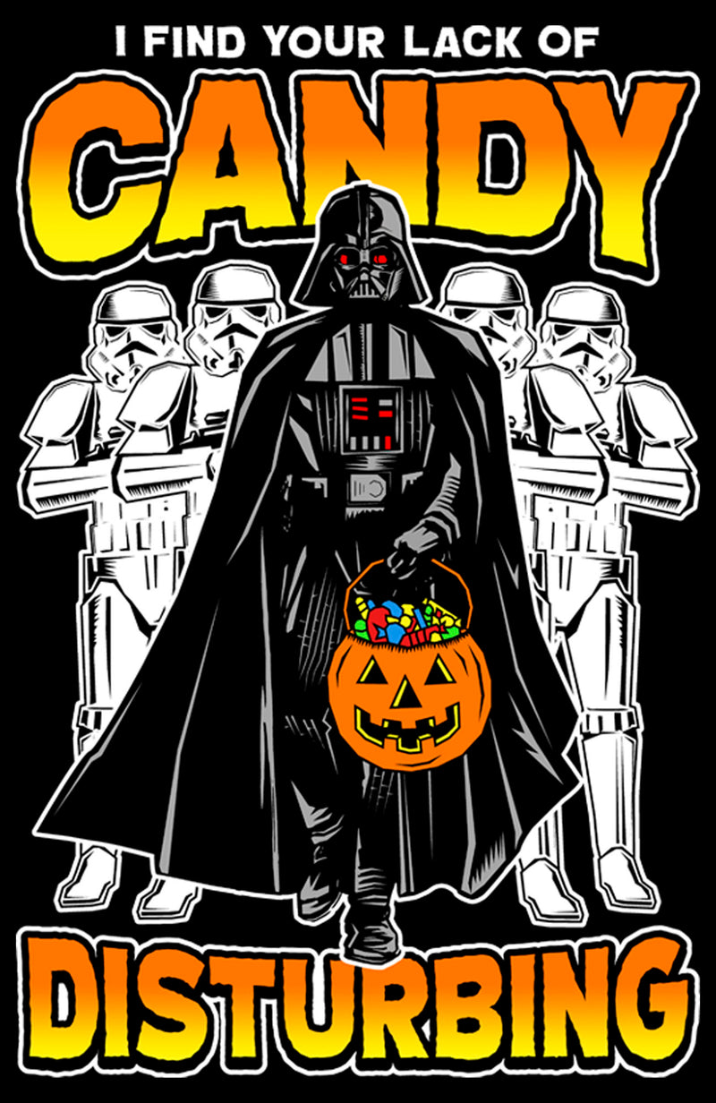Boy's Star Wars: A New Hope Halloween Darth Vader and Stormtroopers I Find Your Lack of Candy Disturbing T-Shirt