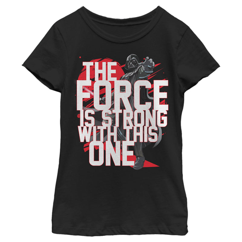 Girl's Star Wars: A New Hope Darth Vader The Force is Strong with this One T-Shirt