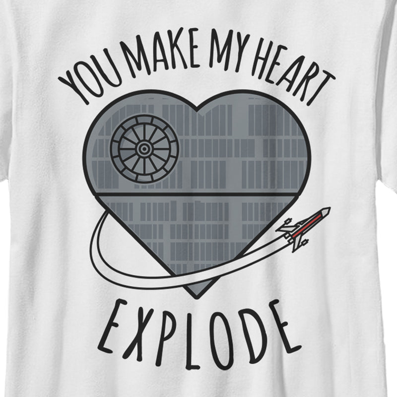 Boy's Star Wars Valentine Death Star Heart T-Shirt