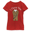Girl's Star Wars Valentine's Day Chewie Cute Heart T-Shirt