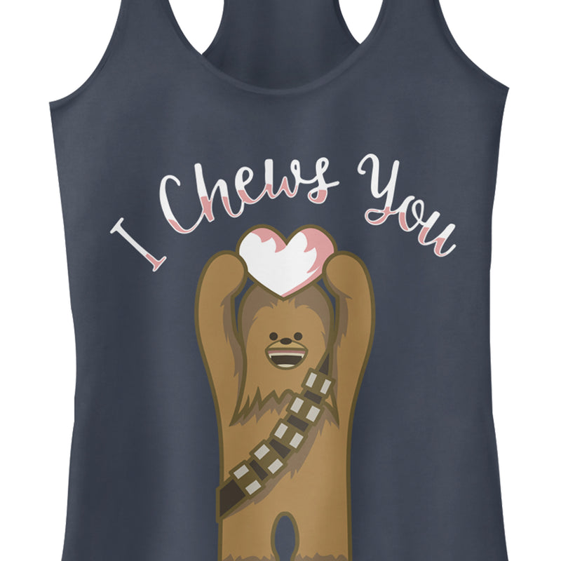 Junior's Star Wars Valentine's Day Chewie Cute Heart Racerback Tank Top