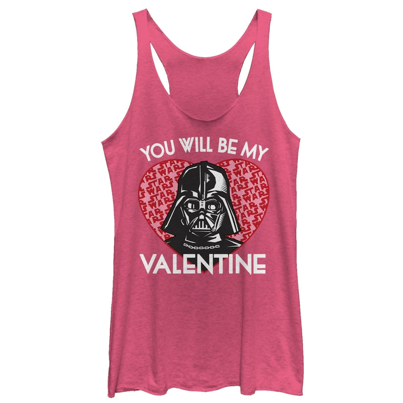 Women's Star Wars Valentine Darth Vader Invitation Racerback Tank Top