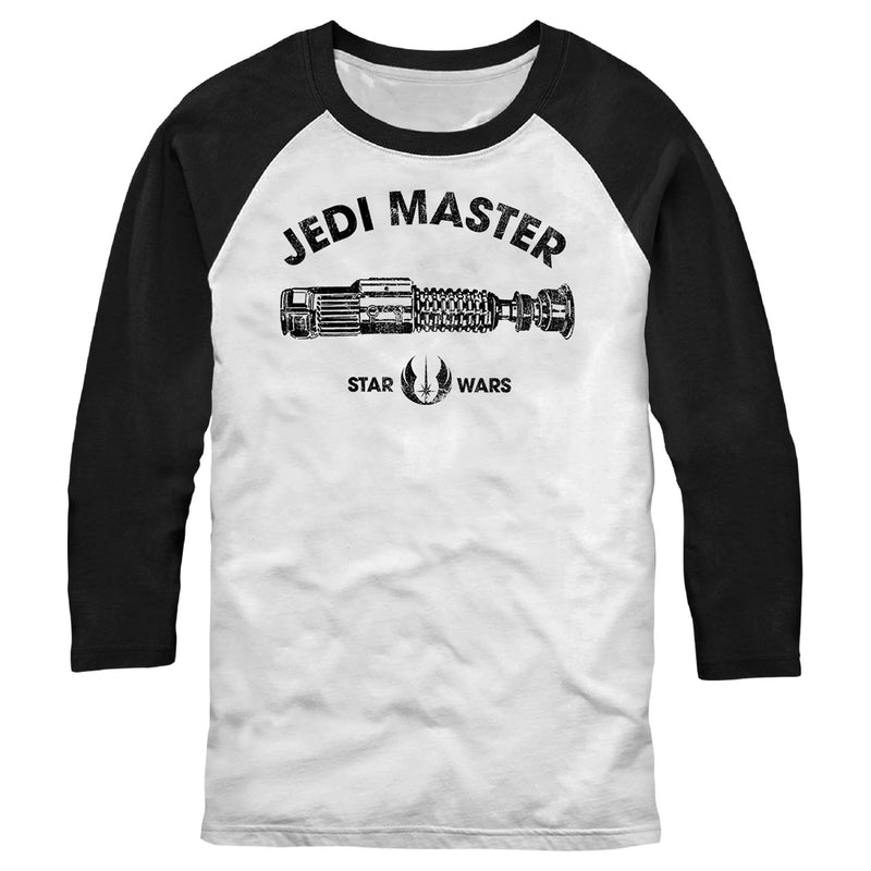 Men's Star Wars Distressed Jedi Master Lightsaber Baseball Tee