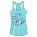 Junior's Peter Pan Tinkerbell I don't Sweat, I sparkle Racerback Tank Top