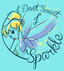 Junior's Peter Pan Tinkerbell I don't Sweat, I sparkle Racerback Tank Top