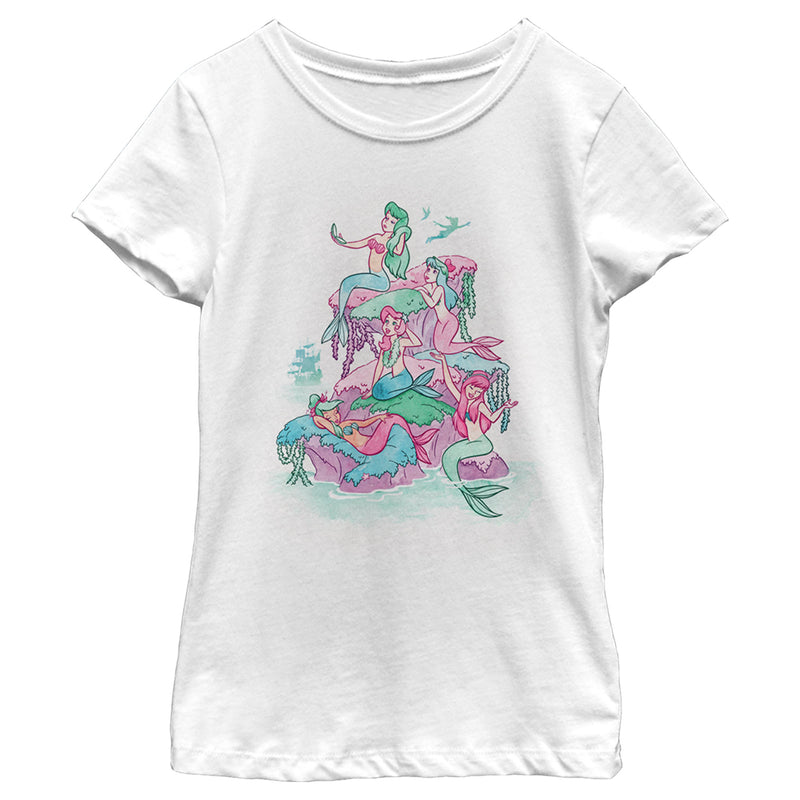 Girl's Peter Pan Watercolor Mermaids T-Shirt