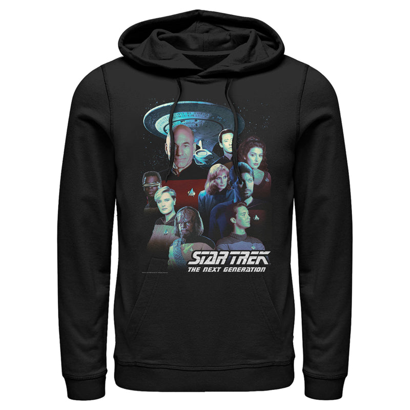 Men's Star Trek: The Next Generation Starfleet Classic Color Crew Poster Pull Over Hoodie