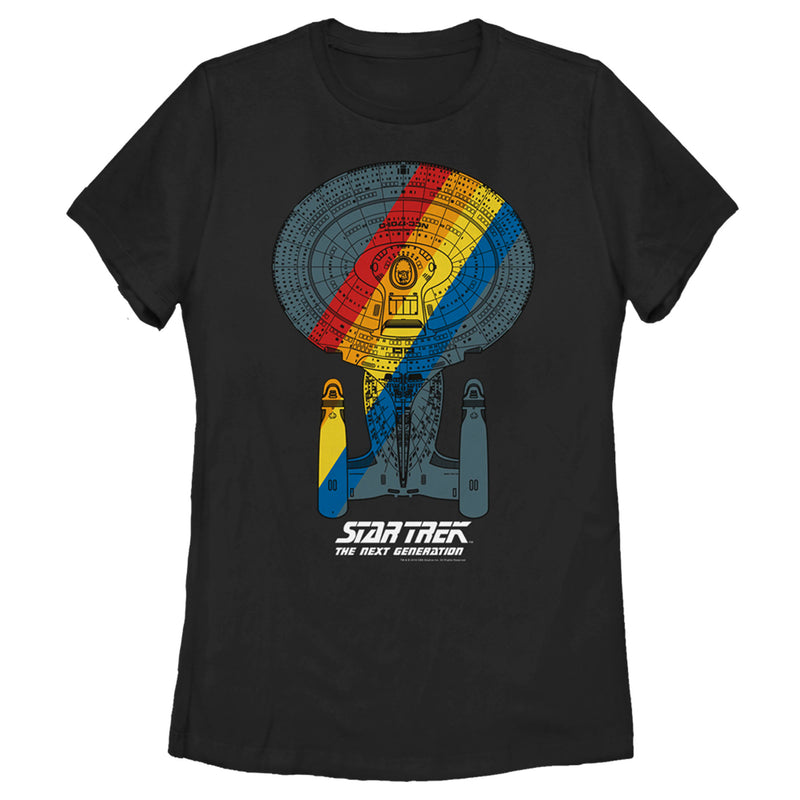 Women's Star Trek: The Next Generation USS Enterprise Rainbow Streak T-Shirt