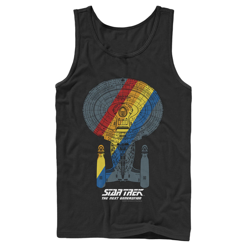 Men's Star Trek: The Next Generation USS Enterprise Rainbow Streak Tank Top