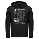 Men's Star Trek: The Next Generation Enterprise Galaxy Class NCC-1701-D Schematics Pull Over Hoodie