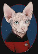 Girl's Star Trek: The Next Generation Captain Jean Luc Picard Cat T-Shirt
