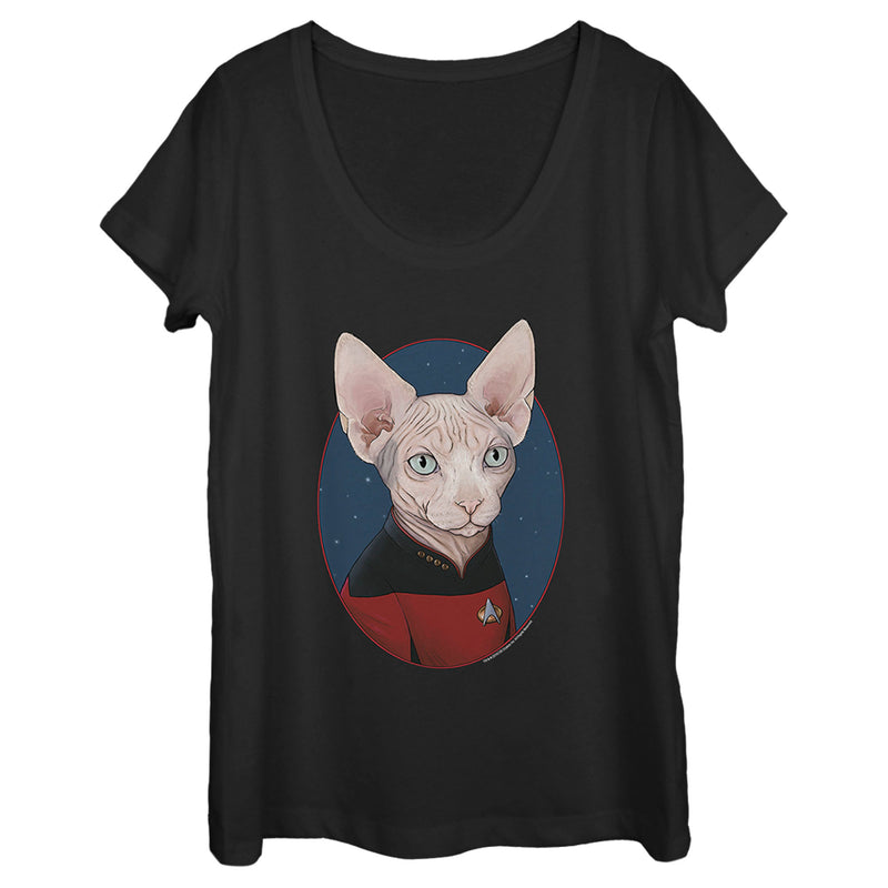 Women's Star Trek: The Next Generation Captain Jean Luc Picard Cat Scoop Neck