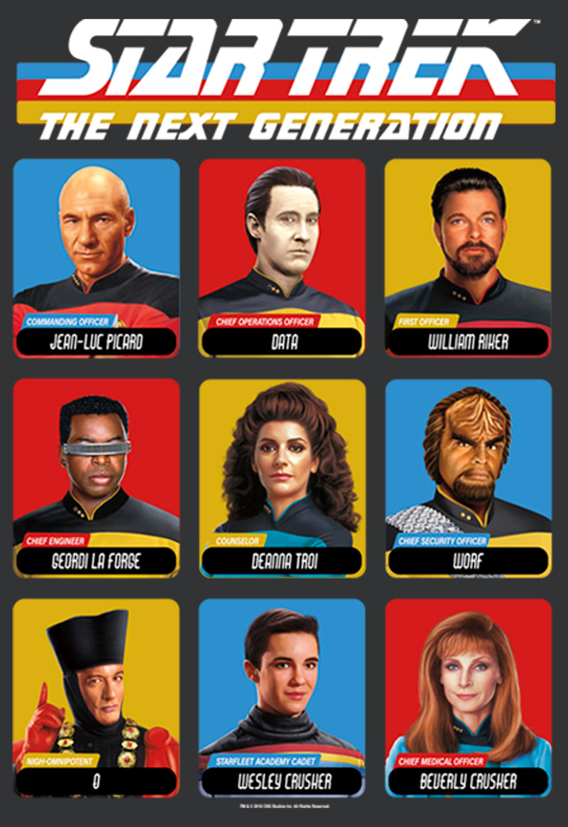 Women's Star Trek: The Next Generation Starfleet Crew Portraits Playing Cards Frame Racerback Tank Top