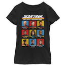 Girl's Star Trek: The Next Generation Starfleet Crew Portraits Playing Cards Frame T-Shirt