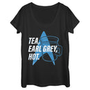 Women's Star Trek: The Next Generation Cup Of Tea Earl Grey Hot, Captain Picard Scoop Neck