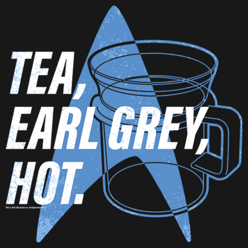 Men's Star Trek: The Next Generation Cup Of Tea Earl Grey Hot, Captain Picard Long Sleeve Shirt