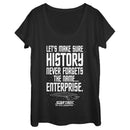 Women's Star Trek: The Next Generation Let's Make Sure History Never Forgets The USS Enterprise Scoop Neck