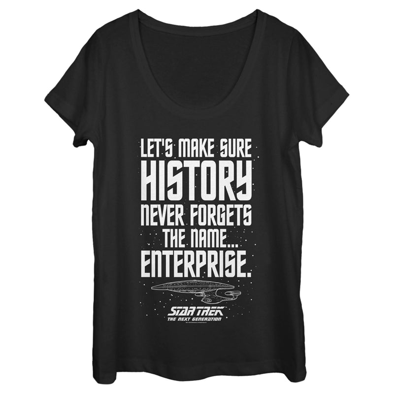 Women's Star Trek: The Next Generation Let's Make Sure History Never Forgets The USS Enterprise Scoop Neck