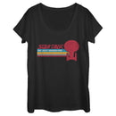 Women's Star Trek: The Next Generation USS Enterprise Vertical Retro Rainbow Logo Scoop Neck