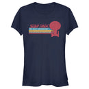 Junior's Star Trek: The Next Generation USS Enterprise Vertical Retro Rainbow Logo T-Shirt