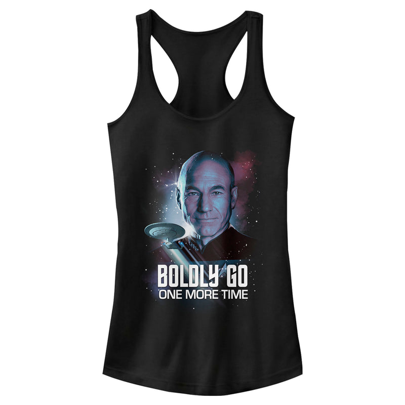 Junior's Star Trek: The Next Generation Captain Picard Boldly Go One More Time Racerback Tank Top