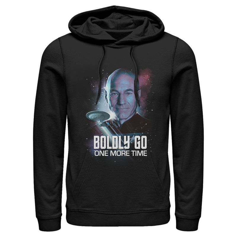 Men's Star Trek: The Next Generation Captain Picard Boldly Go One More Time Pull Over Hoodie