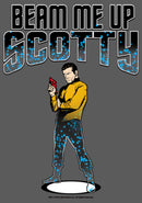 Women's Star Trek Cartoon Kirk Beam Me Up Scotty Transporter Scoop Neck