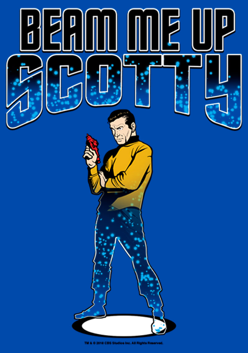 Boy's Star Trek Cartoon Kirk Beam Me Up Scotty Transporter T-Shirt