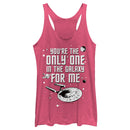 Women's Star Trek Valentine's Day Your The Only One In The Galaxy For Me Racerback Tank Top