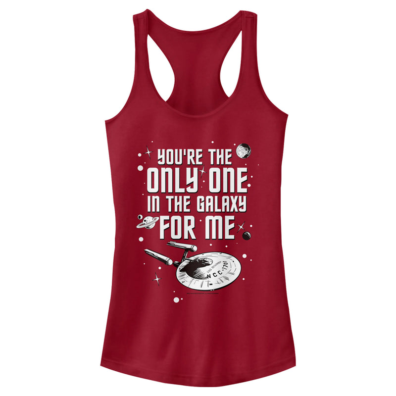 Junior's Star Trek Valentine's Day Your The Only One In The Galaxy For Me Racerback Tank Top