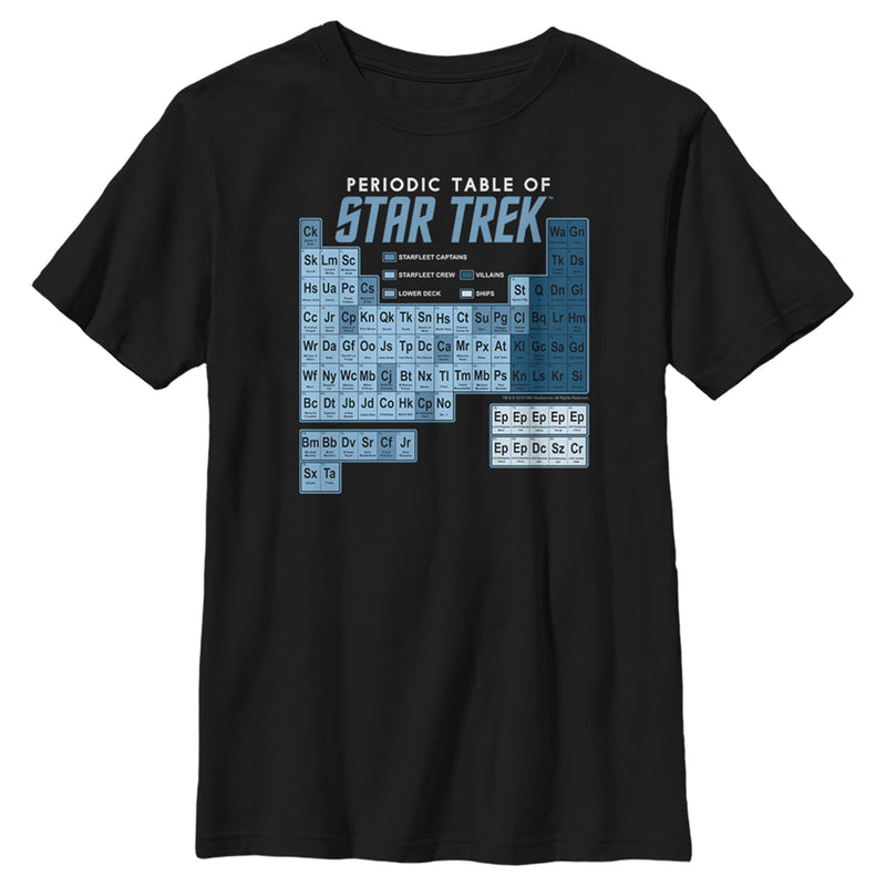 Boy's Star Trek Periodic Table Of Starfleet T-Shirt