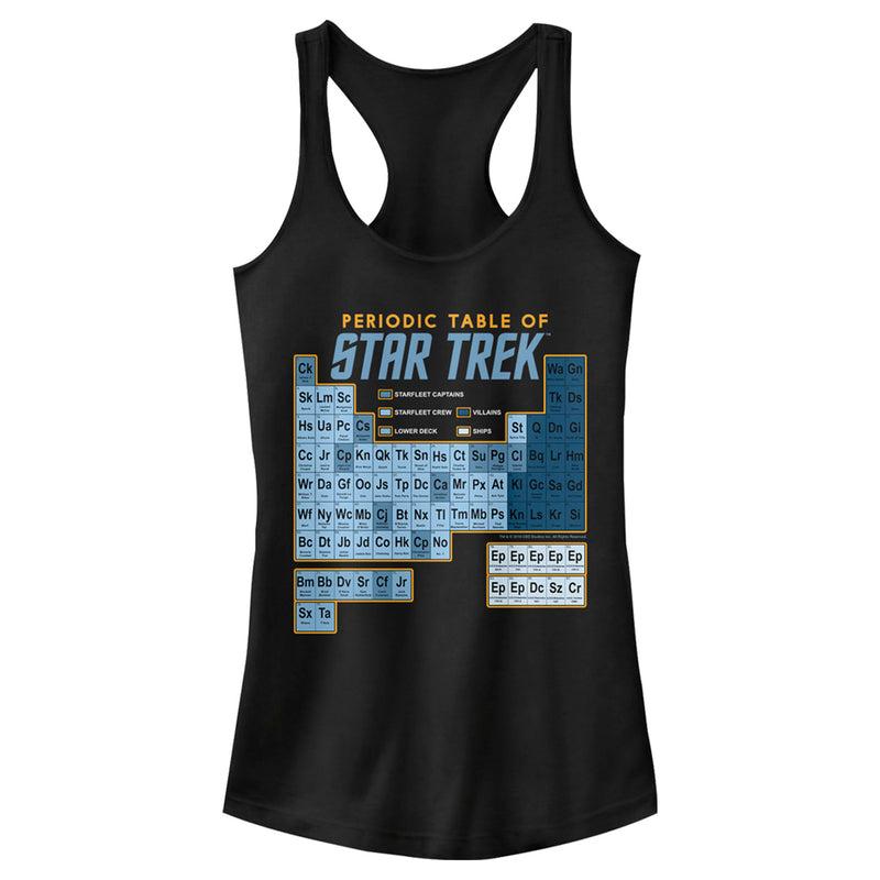Junior's Star Trek Periodic Table of Starfleet Racerback Tank Top