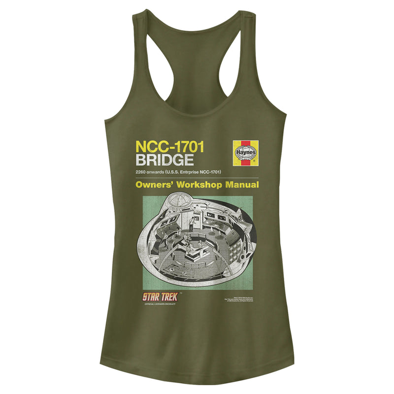 Junior's Star Trek: The Original Series USS Enterprise NC-1701 Bridge Owners Manual Racerback Tank Top