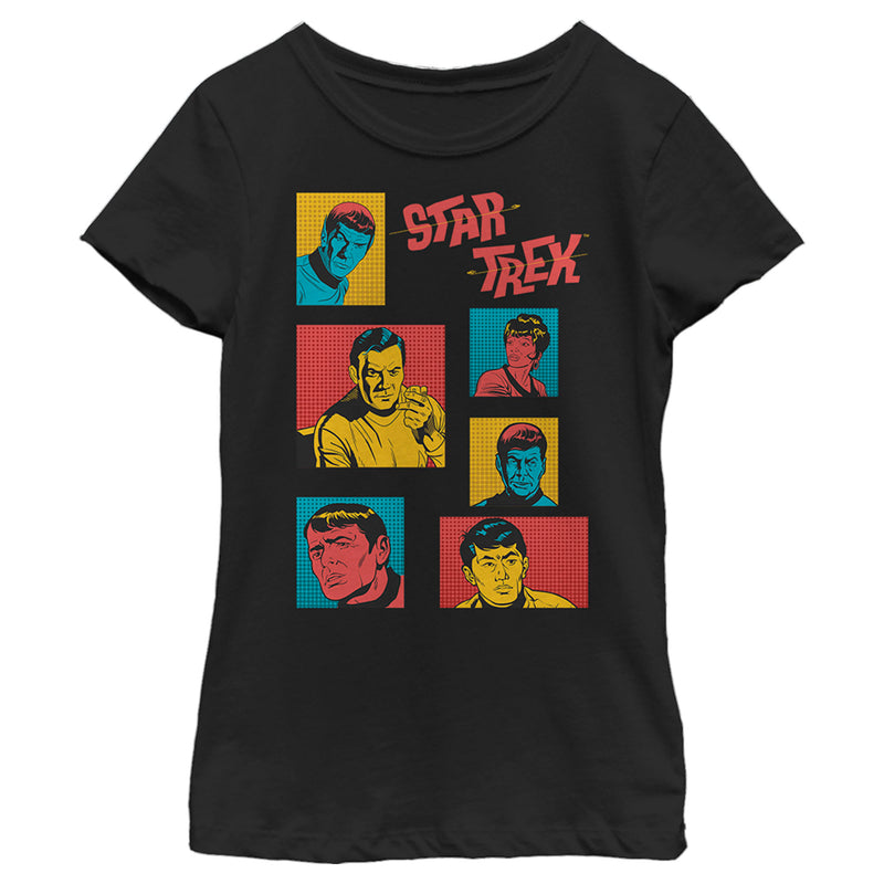 Girl's Star Trek: The Original Series Retro Character Squares T-Shirt