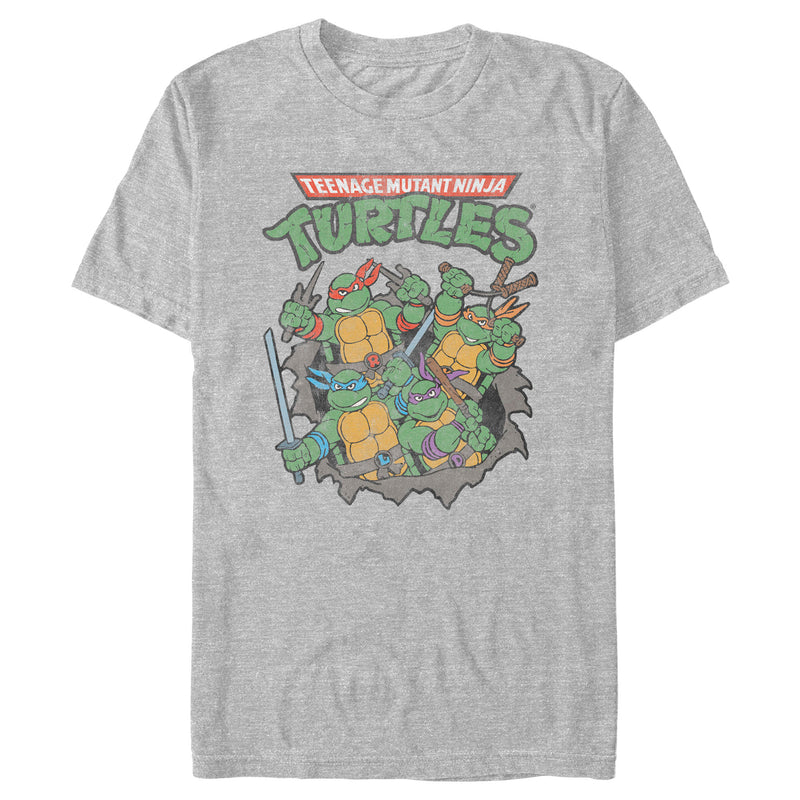 Men's Teenage Mutant Ninja Turtles Retro Turtles in Action T-Shirt