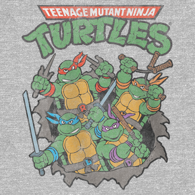 Girl's Teenage Mutant Ninja Turtles Retro Turtles in Action T-Shirt