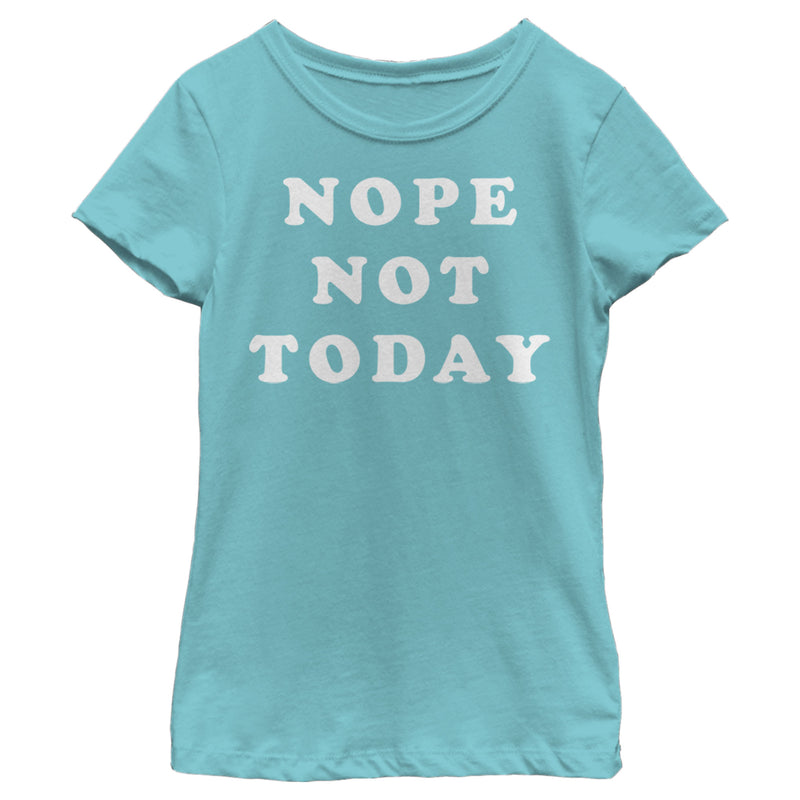 Girl's Lost Gods Nope Not Today Motto Text T-Shirt