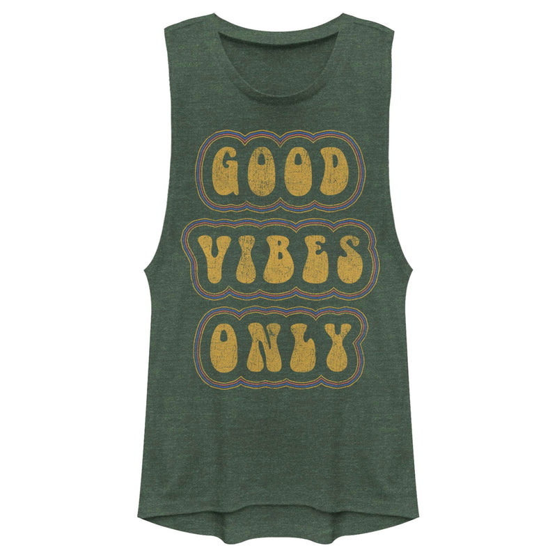 Junior's Lost Gods Good Vibes Only Retro Distressed Festival Muscle Tee